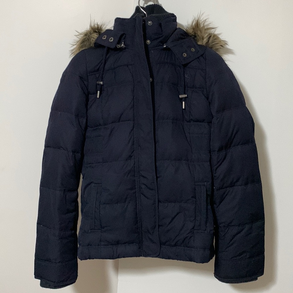 Abercrombie & Fitch women’s winter jacket navy blue size L (large)